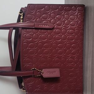 Coach Burgundy Top Handle w/Shoulder Strap Handbag.